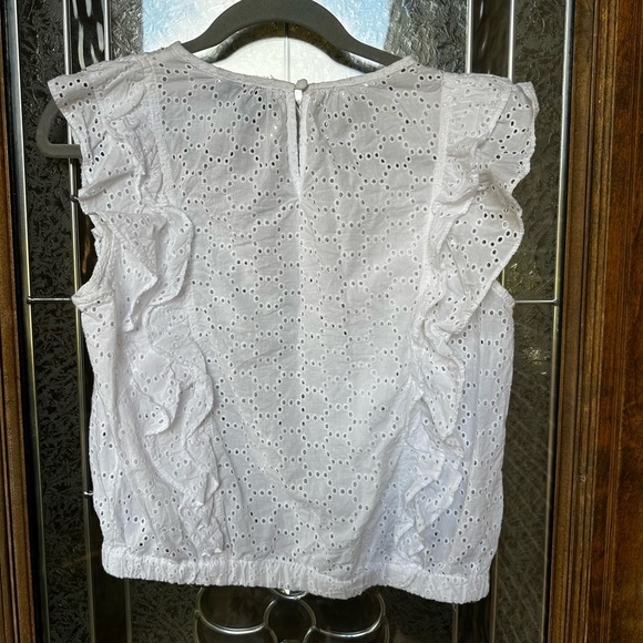 CeCe White Eyelet Ruffle Blouse - Picture 5 of 8